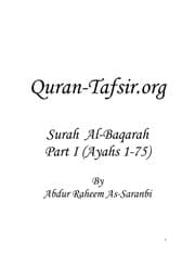 [PDF] Surah 2 Al-Baqarah (Quran-Tafsir.org) | As-Saranbi (Full, Part I-IV)